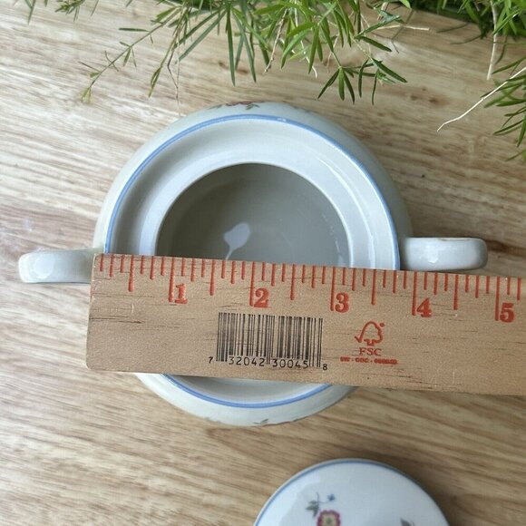 VTG‎ Seltmann Weiden Bavaria Sugar Bowl w Lid 4" Porcelain Flowers Motif Germany - Picture 10 of 13